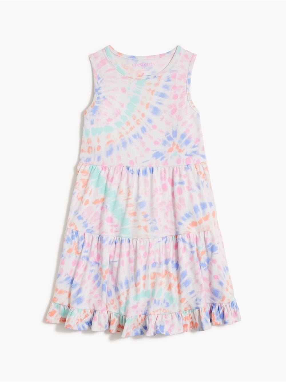 Crewcuts Girls' sleeveless tie-dye dress pink